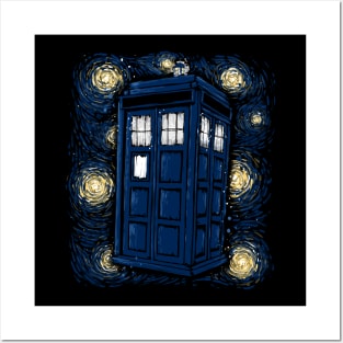 Starry Tardis Posters and Art
